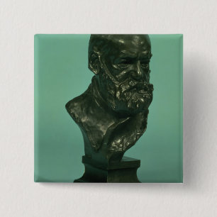Porträtthuvud av Victor Hugo (1802-85) (brons), Knapp