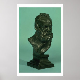 Porträtthuvud av Victor Hugo (1802-85) (brons), Poster