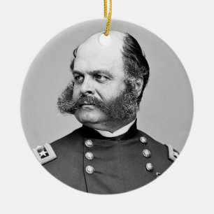 PorträttinbördeskrigGeneral Ambrose E. Burnside Julgransprydnad Keramik