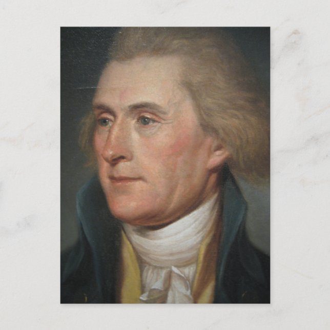 Porträttmålning av Thomas Jefferson Vykort (Framsida)