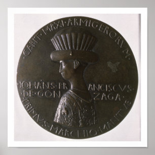 Porträttmedalj som visar Gianfrancesco Gonzaga (1 Poster