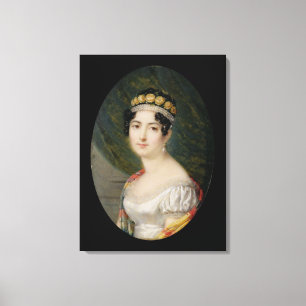 Porträttminiatyr av empressen Josephine (1763- Canvastryck