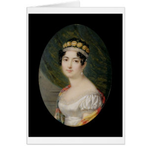 Porträttminiatyr av empressen Josephine (1763- Hälsningskort