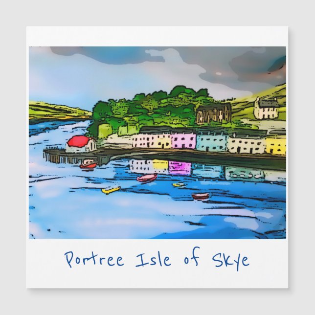Portree Isle of Skye Scotland-målning (Framsida)