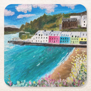 Portree Isle of Skye Scotland Underlägg Papper Kvadrat