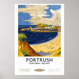 Portrush Ireland Vintage resor Poster återställd