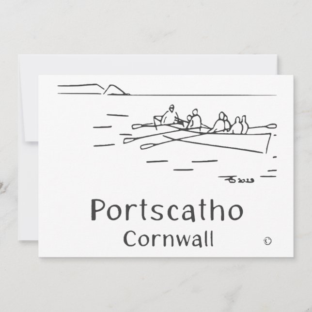 Portscatho Gig-roddarkort Tack Kort (Framsida)