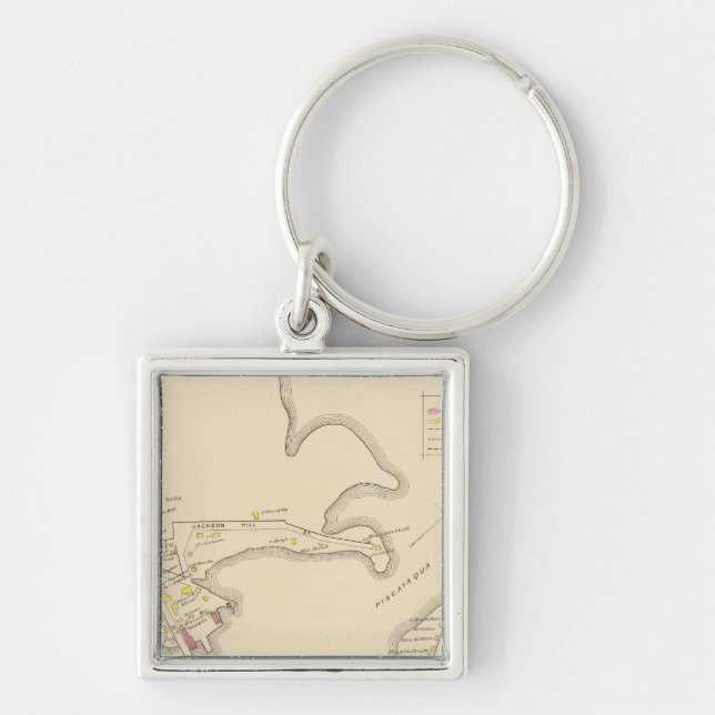 Portsmouth 2 fyrkantig silverfärgad nyckelring (Framsidan)