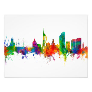 Portsmouth England Skyline Fototryck