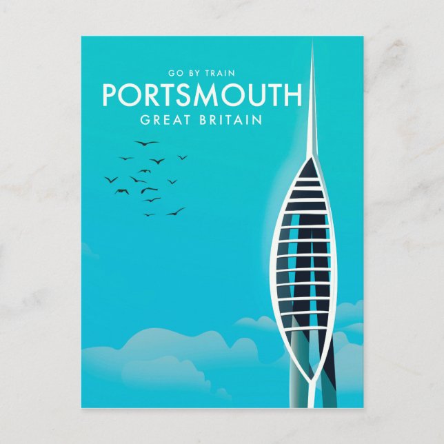 Portsmouth Great British Semesteraffisch Vykort (Framsida)