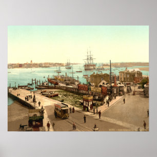 Portsmouth hamn, Hampshire, England Poster