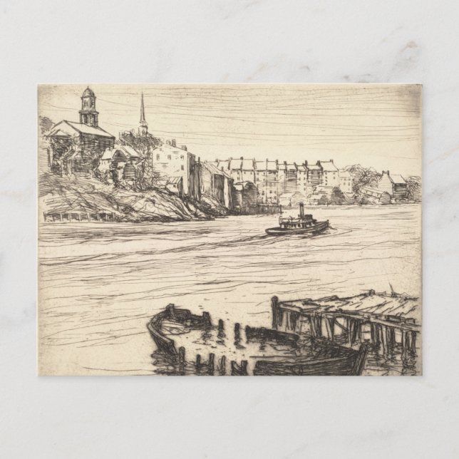 Portsmouth hamn Vintage Vykort (Framsida)