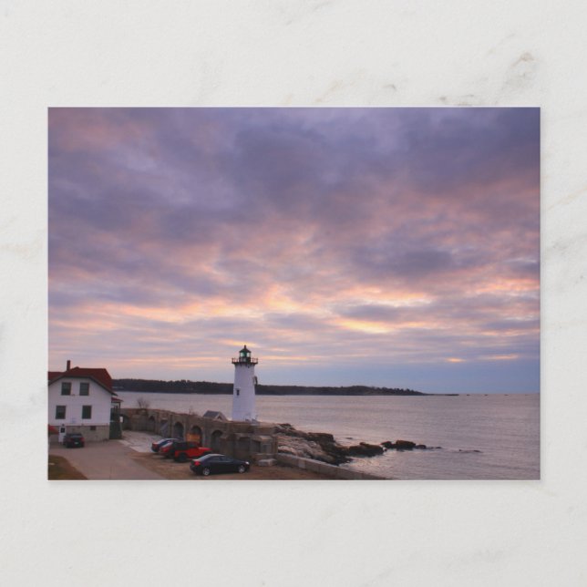 Portsmouth Harbour Lighthouse-vy från Fort Vykort (Framsida)