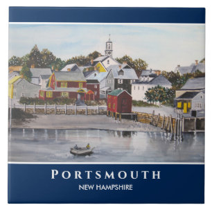 Portsmouth Harbour New Hampshire USA Painting Kakelplatta