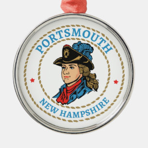 Portsmouth New Hampshire Colonial Julgransprydnad Metall