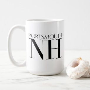 Portsmouth New Hampshire Svart & Vit Kaffemugg