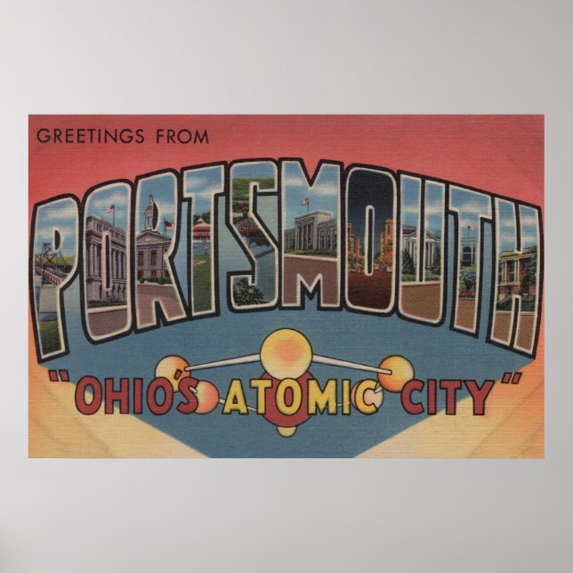 Portsmouth, Ohio - Large Brev Scenes Poster (Framsidan)