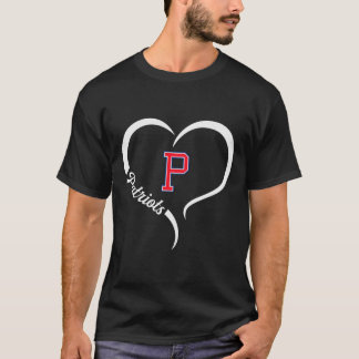 Portsmouth Patriots Logotyp Halvep Slogan Hjärtat T Shirt