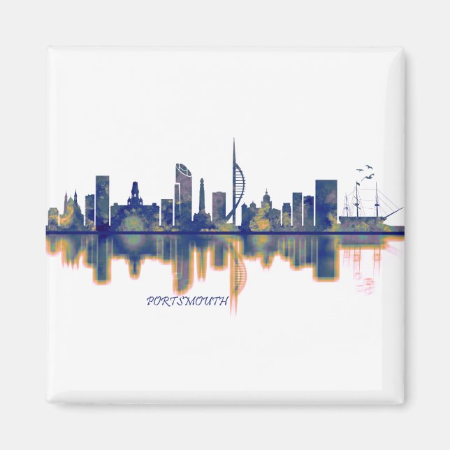 Portsmouth Skyline Magnet (Framsidan)