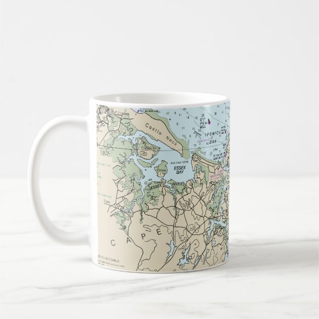 Portsmouth to Cape Ann Nautical Chart 13278 Kaffemugg (Vänster)