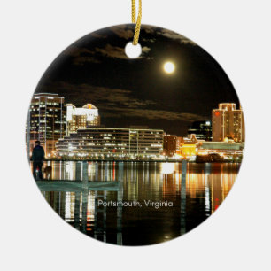 Portsmouth, Virginia cityscape-foto Julgransprydnad Keramik