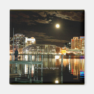 Portsmouth, Virginia cityscape-foto Magnet