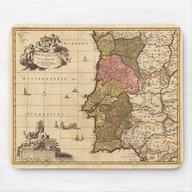 Portugal & Algarv*e karta Mousepad Musmatta (Framsidan)