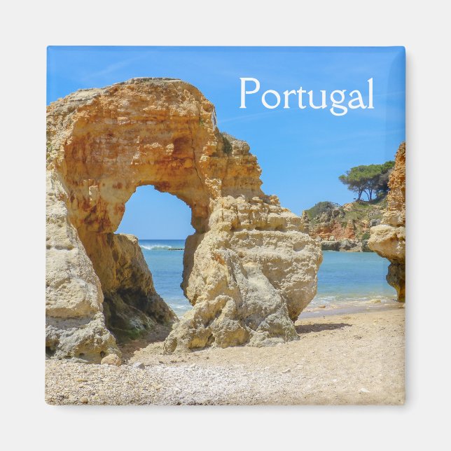 Portugal Algarve Beach Souvenir Magnet (Framsidan)