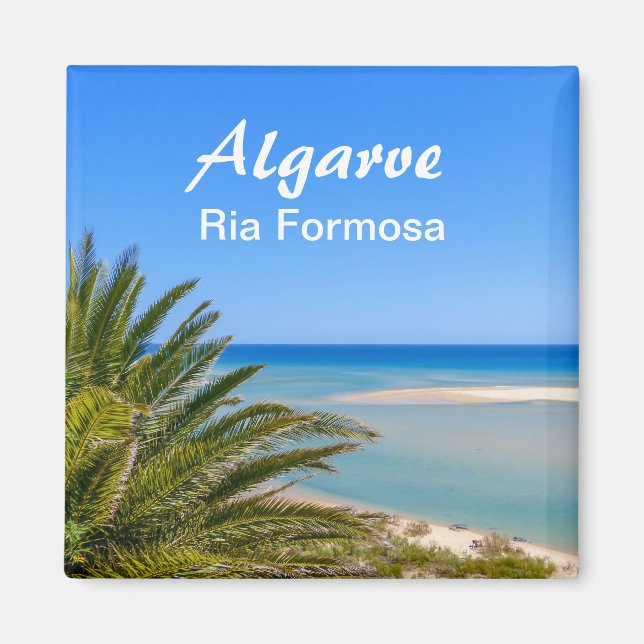 Portugal Algarve Ria Formosa Beach Souvenir Magnet (Framsidan)