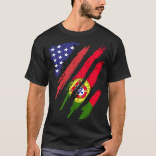 Portugal American Grown Flagga USA Patriot Heritag T Shirt