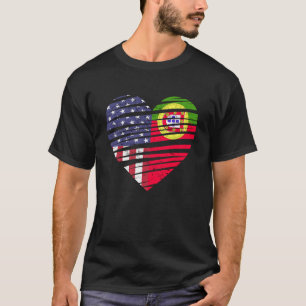 Portugal American Grown Heart USA Patriot Heritage T Shirt