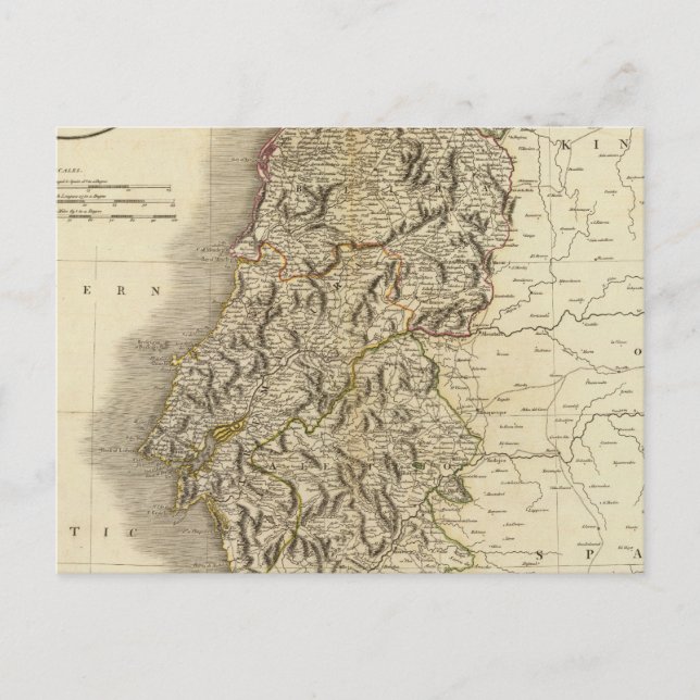 Portugal Atlas Karta Vykort (Framsida)