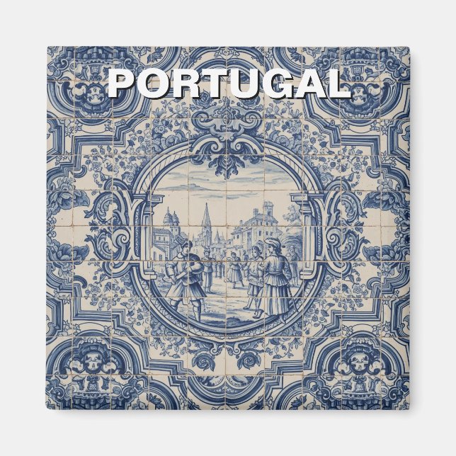 Portugal Azulejo tile Magnet (Framsidan)
