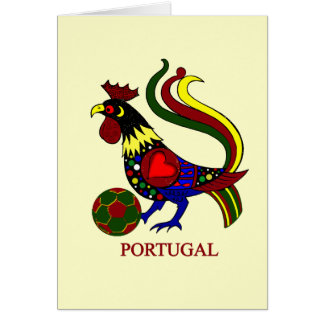 Portugal barcelos "galo" jogador de futebol hälsningskort