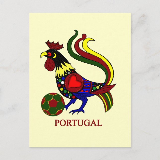 Portugal barcelos "tuppig" fotbollsspelare vykort (Framsida)