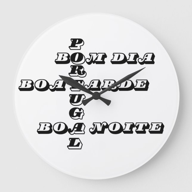 Portugal Bom Dia Boa Tarde Boa Noite Stor Klocka (Framsida)