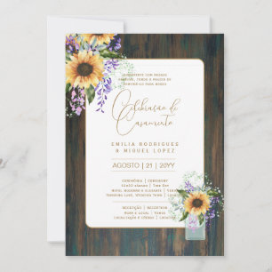 Portugal   Casamento Flores Folclóricas Rústica Inbjudningar