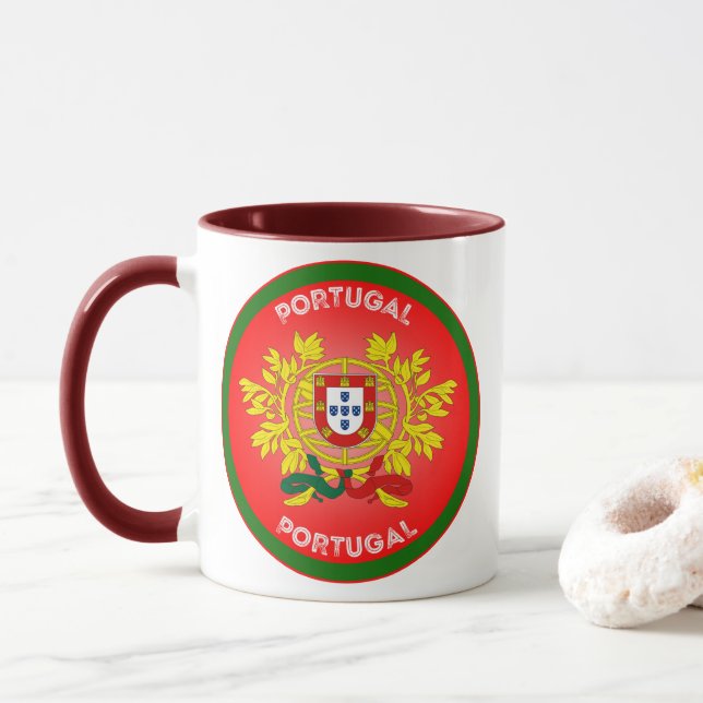 Portugal Coat of Arms Circle Shape  Mugg (Med munk)