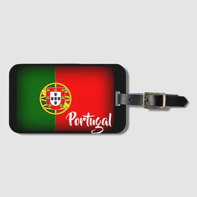 Portugal Darkened Flagga Bagagebricka (Framsida horisontal)