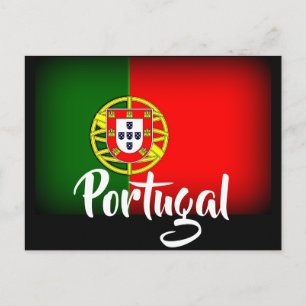 Portugal Darkened Flagga Vykort