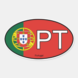 Portugal Euro Sticker Ovalt Klistermärke