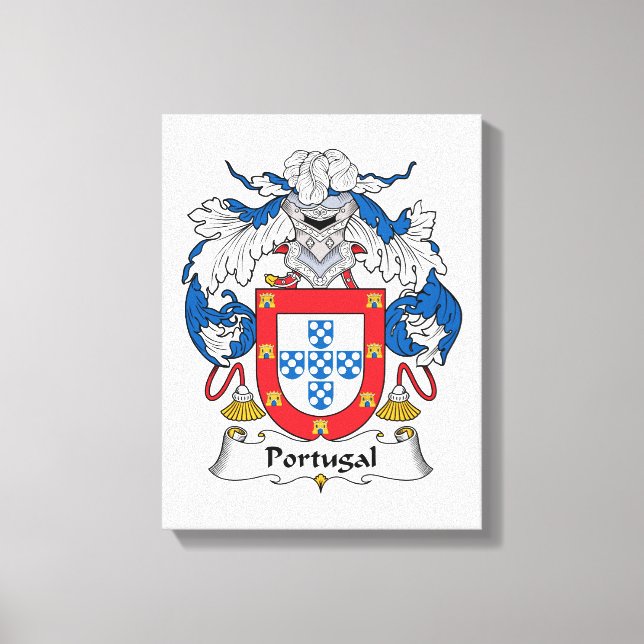 Portugal Family Crest Canvastryck (Framsida)