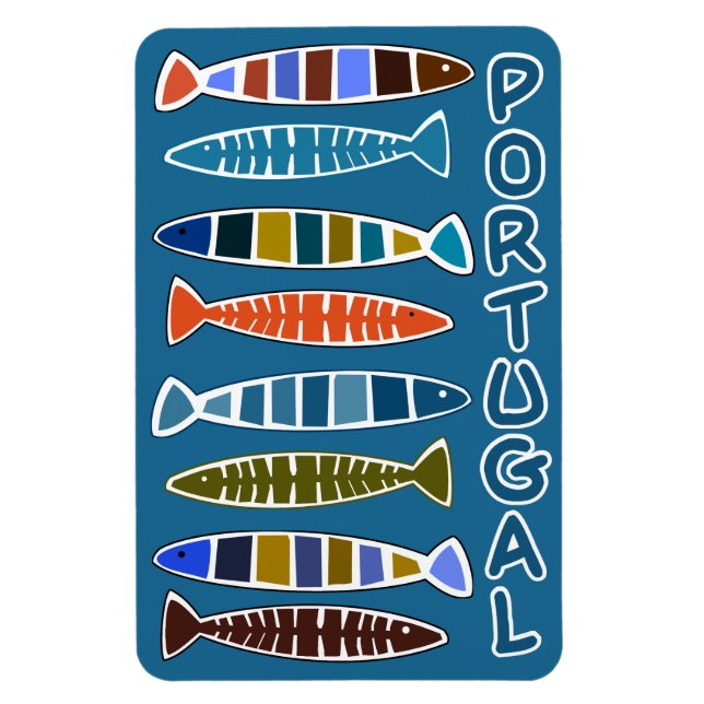 PORTUGAL Fish Mönster magnet (Vertikal)