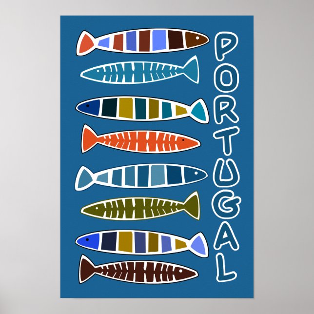 PORTUGAL Fish Mönster poster (Framsidan)