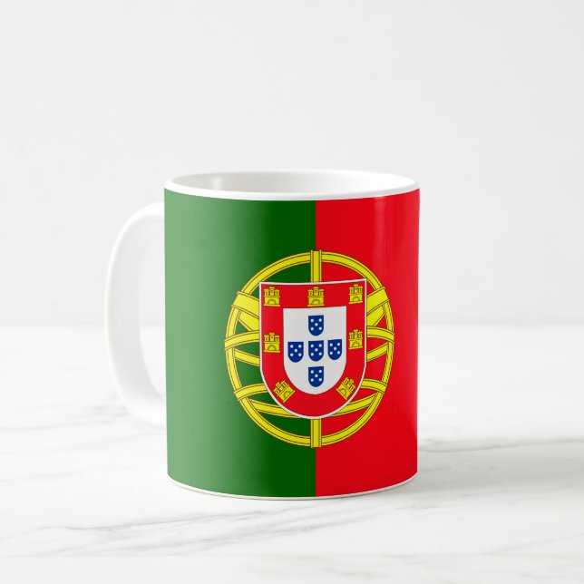 Portugal Flag Ceramic Mug – Patriotic Coffee Cup Kaffemugg (Framsida vänster)