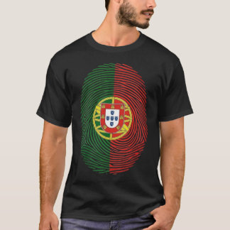 Portugal Flag Fingeravtryck med Vapen T-Shirt