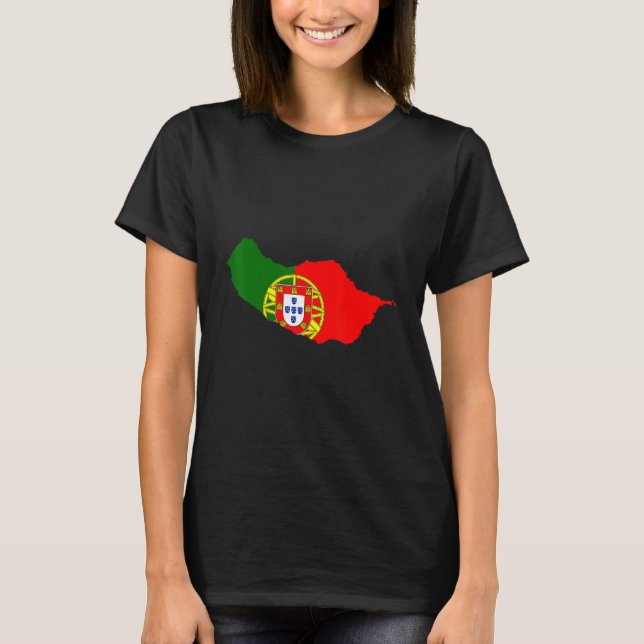 Portugal Flag im Madeira outline Madeira T Shirt (Framsida)