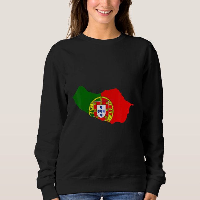Portugal Flag im Madeira outline Madeira T Shirt (Framsida)