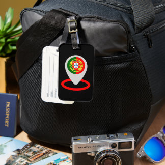 Portugal Flag Map Pin Travel Souvenir Sticker Bagagebricka