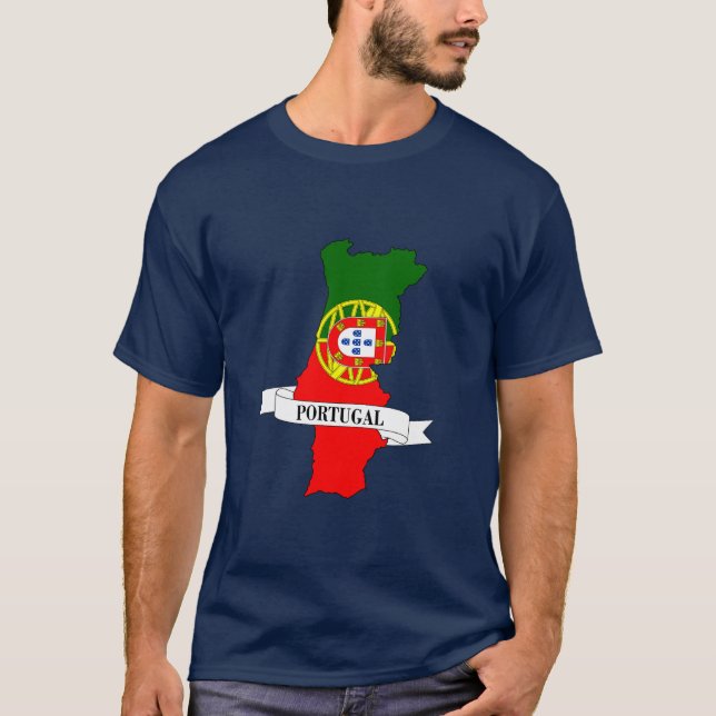  Portugal flag map T Shirt (Framsida)